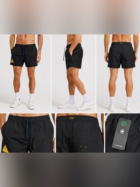 G-Star RAW Dirik Solid Swim Shorts Men’s Small Black 6” Inseam NWT